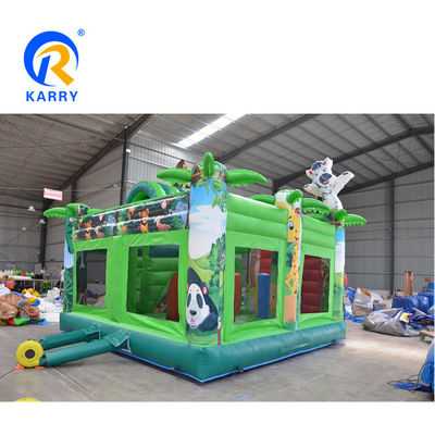 Digital Printing Jungle Adventure Inflatable Bounce House with Slide and Castle Combo