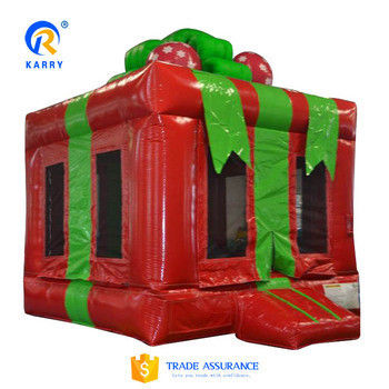 Features PORTABLE Inflatable Fancy Gift Box Water Jumper Bouncer House for Party Sale