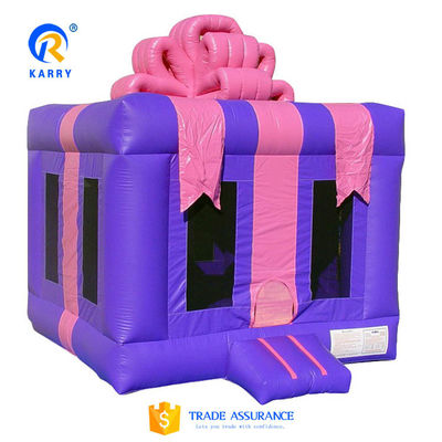 Features PORTABLE Inflatable Fancy Gift Box Water Jumper Bouncer House for Party Sale