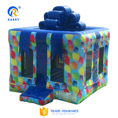 Features PORTABLE Inflatable Fancy Gift Box Water Jumper Bouncer House for Party Sale