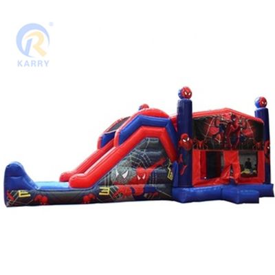 CE Certified Portable Custom Spiderman Inflatable Combo Castle Slide for Bounce House