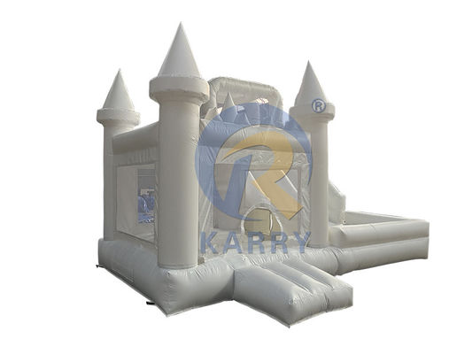 Commercial Movable Pool White Wedding Bounce House with Slide and Blower Included