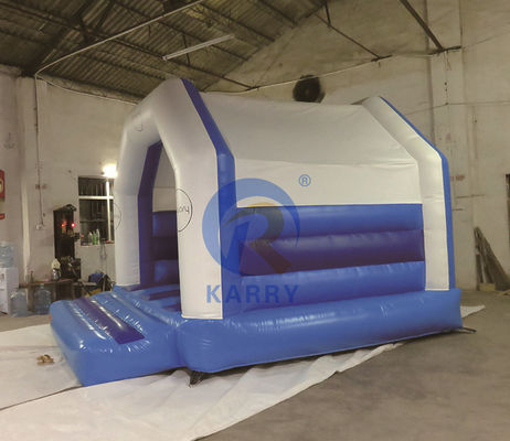 White and Blue Commercial Jumping Castle Inflatable Bounce House for Unisex Playground