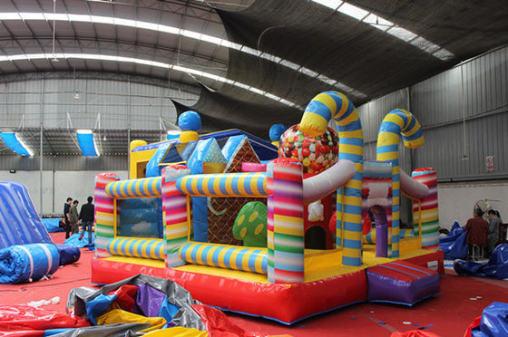Blower Included Kids Backyard Commercial Inflatable Candy Bouncer House with Slide