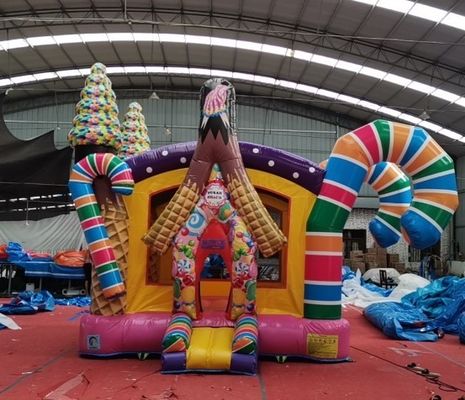 Kids Outdoor Playground Essential KARRY Inflatable Candy House Combo Bouncer with Slide