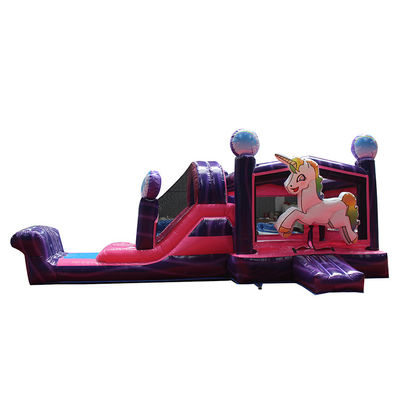 Features Portable Rainbow Unicorn Inflatable Combo for Adult Jumping and Kids Party