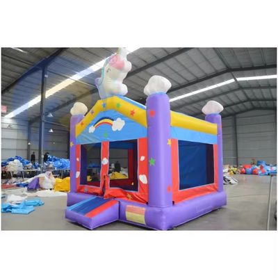 Features Portable Rainbow Unicorn Inflatable Combo for Adult Jumping and Kids Party