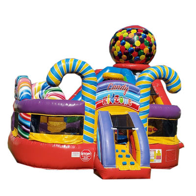Blower Included Kids Backyard Commercial Inflatable Candy Bouncer House with Slide