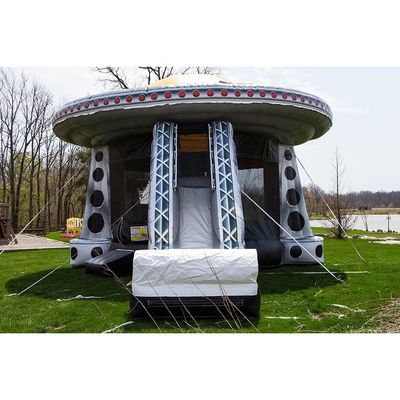 Spacecraft Inflatable Bouncer Castle Dry Slide Combo for Children Customized Color