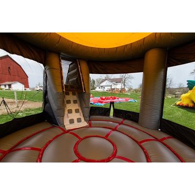Spacecraft Inflatable Bouncer Castle Dry Slide Combo for Children Customized Color