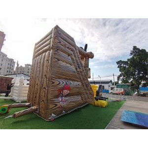 Customized Color Inflatable Trampoline Combo Slide with Wooden Bouncy Castle and Slide