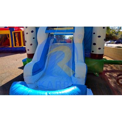 Commercial Rainbow Spotted Unicorn Inflatable Bouncy Castle Combo Slide Acceptable OEM