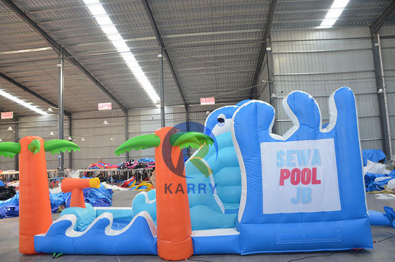 Outdoor Playground Inflatable Dolphin Whale Castle Slide Combo for Kids 14 Years up