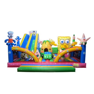 Trade Show Must-Have Aurora's Commercial SpongeBob Bounce Castle Trampoline with Slide