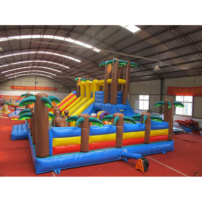 Customizable Palm Tree Bounce House Wet Dry Bouncer Slide Combo with EN14960 Certificate