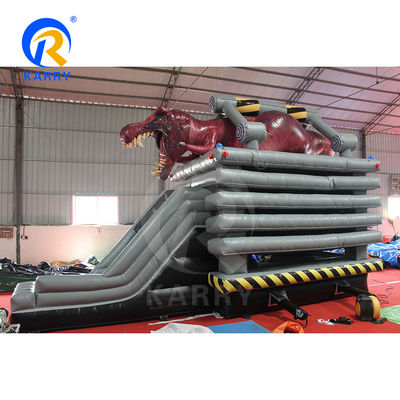 EN14960 Certified Trapped Monster Dino Inflatable Bouncer Combo for Kids' Active Play