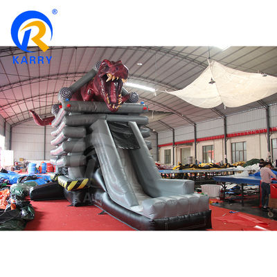 EN14960 Certified Trapped Monster Dino Inflatable Bouncer Combo for Kids' Active Play