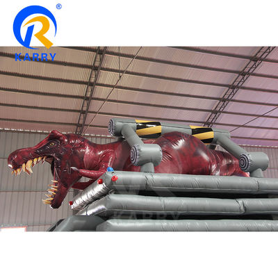 EN14960 Certified Trapped Monster Dino Inflatable Bouncer Combo for Kids' Active Play