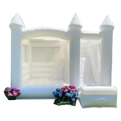 Outdoor Kids Party Must-Have White Inflatable Wedding Bounce House with Slide