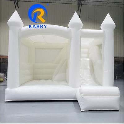 Outdoor Kids Party Must-Have White Inflatable Wedding Bounce House with Slide