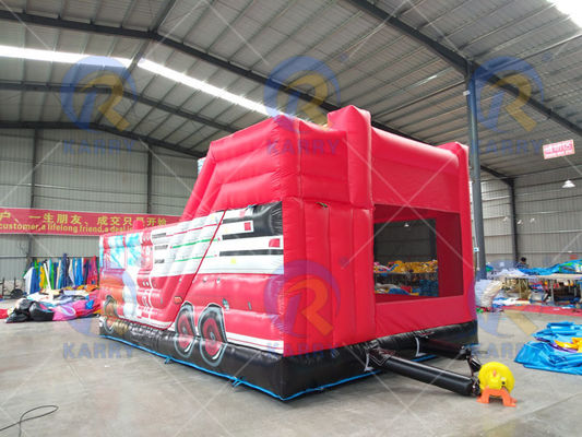Unisex Kids' Inflatable Fire Station Theme Bouncer House with Jumping Slide Combo