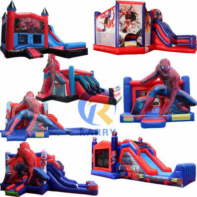 Features PORTABLE Inflatable Spiderman Bouncer Combo for Kids Party Rental