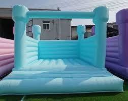 Hand Drawn White Jumping and Sliding Inflatable Bouncer Ideal for Commercial Parties