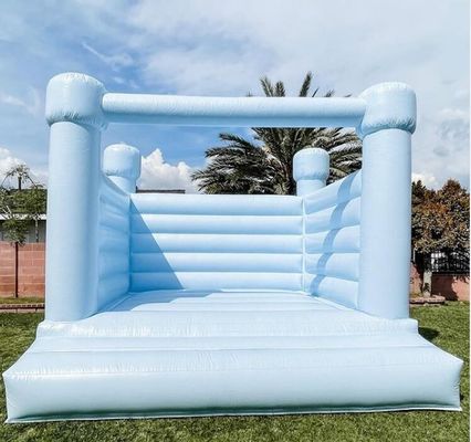 Hand Drawn White Jumping and Sliding Inflatable Bouncer Ideal for Commercial Parties