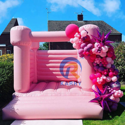 Wedding Party Bouncy Castle Portable and Durable Light Pink Inflatable Trampoline