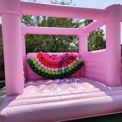 Wedding Party Bouncy Castle Portable and Durable Light Pink Inflatable Trampoline