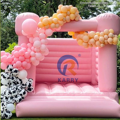 Wedding Party Bouncy Castle Portable and Durable Light Pink Inflatable Trampoline