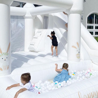 Hand Drawn Wedding Bouncy Castle Jumper with Slide and Ball Pit Express Air Shipping