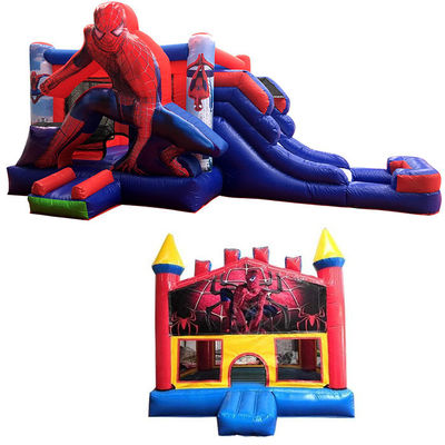 14 Years up Age Range Commercial PVC Spiderman Inflatable Bouncer House with Slide