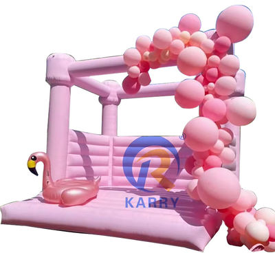 Unisex Light Pink Inflatable Jumping Castle for Wedding and Birthday Celebration Fun