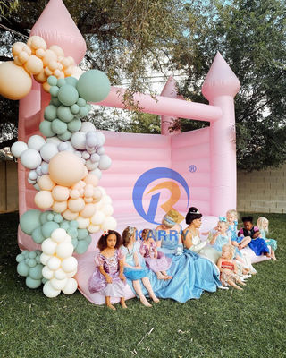 Unisex Light Pink Inflatable Jumping Castle for Wedding and Birthday Celebration Fun