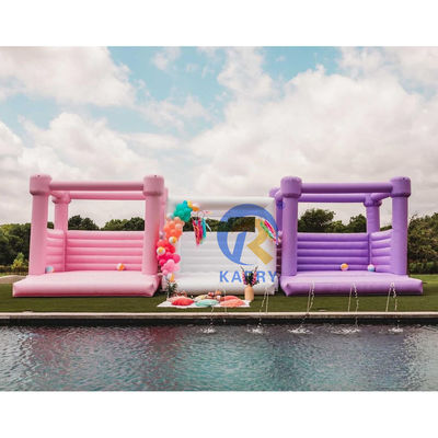 Unisex Light Pink Inflatable Jumping Castle for Wedding and Birthday Celebration Fun