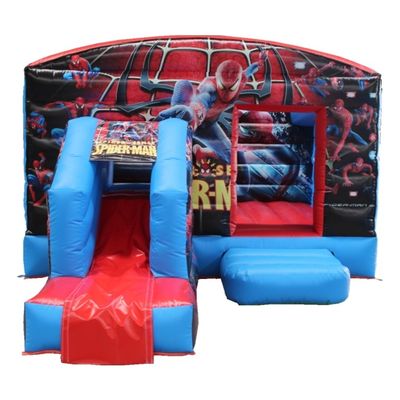 Outdoor Entertainment Spiderman Inflatable Bouncer Castle Combo Slide and Bouncy House