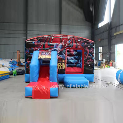 Outdoor Entertainment Spiderman Inflatable Bouncer Castle Combo Slide and Bouncy House