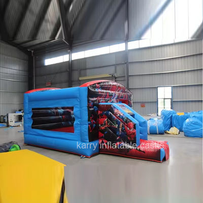 Outdoor Entertainment Spiderman Inflatable Bouncer Castle Combo Slide and Bouncy House