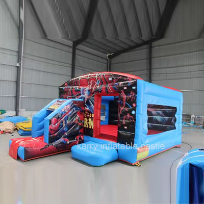 Outdoor Entertainment Spiderman Inflatable Bouncer Castle Combo Slide and Bouncy House