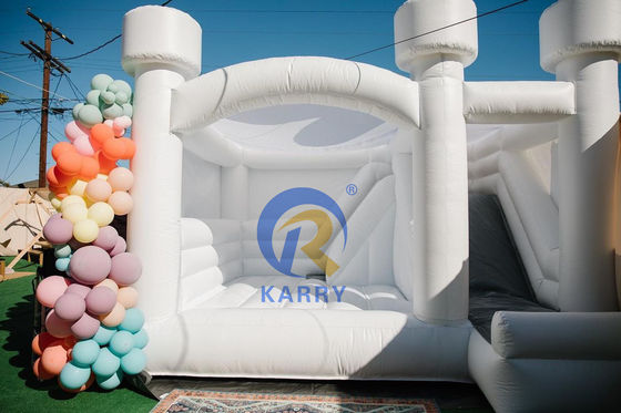 Wedding Party Customized Inflatable White Jumping Castle with Slide and Bouncer Combo