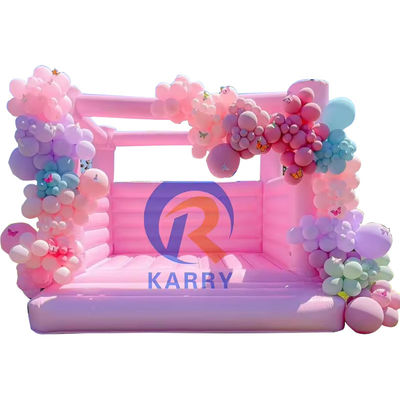 Girls' Wedding and Birthday Party Inflatable Pink Jumping Castle with Blower Included