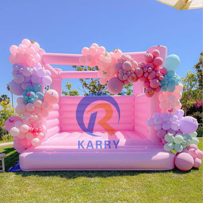 Girls' Wedding and Birthday Party Inflatable Pink Jumping Castle with Blower Included