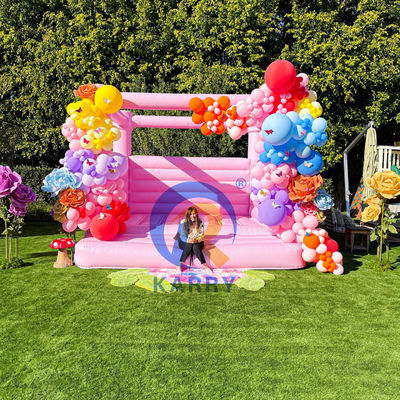 Girls' Wedding and Birthday Party Inflatable Pink Jumping Castle with Blower Included