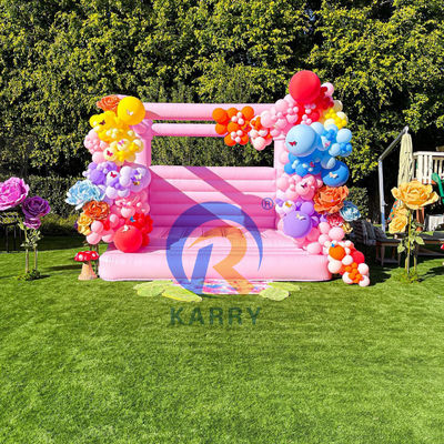 Girls' Wedding and Birthday Party Inflatable Pink Jumping Castle with Blower Included