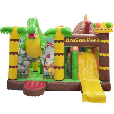 Kids Dinosaur Amusement Park Bouncy Castle with Slide Set Inflatable Dino Park Combo