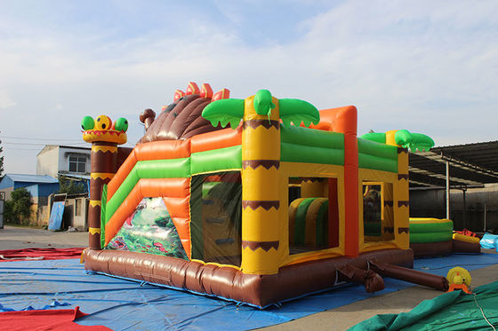 Kids Dinosaur Amusement Park Bouncy Castle with Slide Set Inflatable Dino Park Combo