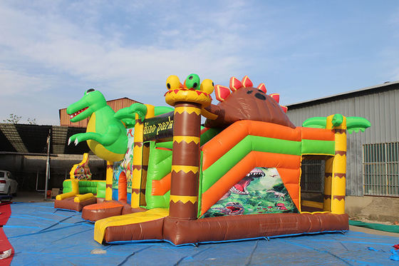 Kids Dinosaur Amusement Park Bouncy Castle with Slide Set Inflatable Dino Park Combo