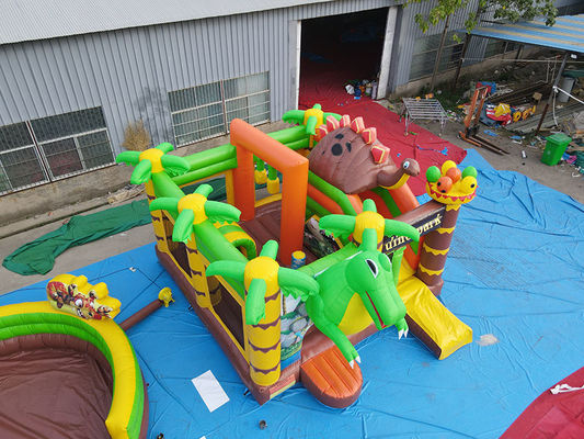 Kids Dinosaur Amusement Park Bouncy Castle with Slide Set Inflatable Dino Park Combo