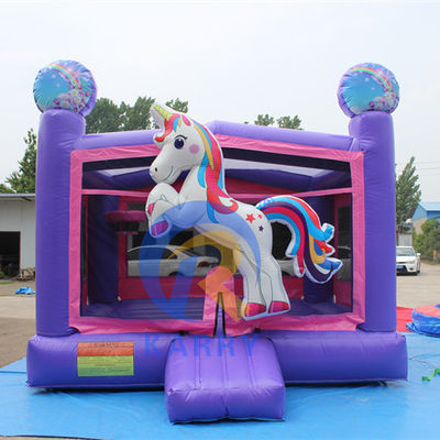 Unisex 3D Rainbow Unicorn Inflatable Castle for Customized Size Bouncy Castle House